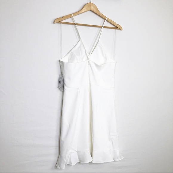 Aidan Mattox NWT size 10 ivory halter A-line mini dress - Picture 7 of 11